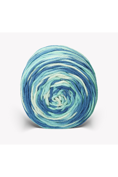 MochaYarn Degrade Pamuk Makrome El Örgü Ipliği Ebruli Makrome Iplik 3mm.-250g...