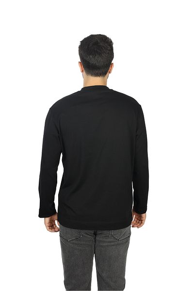 Emporio Armani Tricou negru confortabil pentru bărbați, bumbac, cu detaliu logo 6D1TDU 1JWZZ-0039