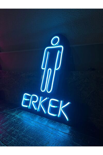 NEON LED KAYSERİ WC Erkek Tabelası v4 - Dekoratif Duvar Aydınlatması Neon Led...
