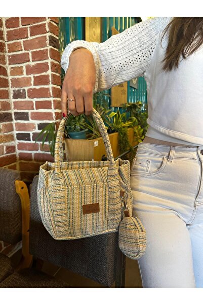 TUEMBAG CÜZDAN DETAYLI DESENLİ OMUZ VE EL  ÇANTASI