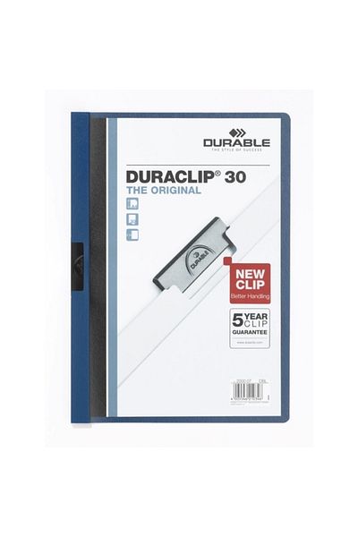 Durable A4 Compression File Duraclip Center Clip 30 Sheets Navy Blue 2200 Single (1 Piece)