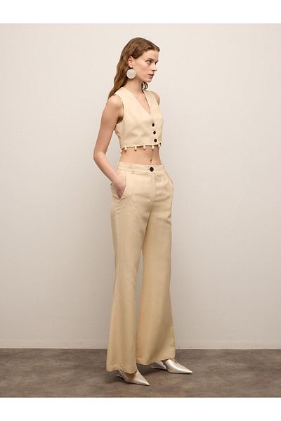 BAQA Spanish Leg Beige Trousers