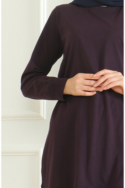 sefamerve Yırtmaçlı Araboy Tunik 9140-06 Mor