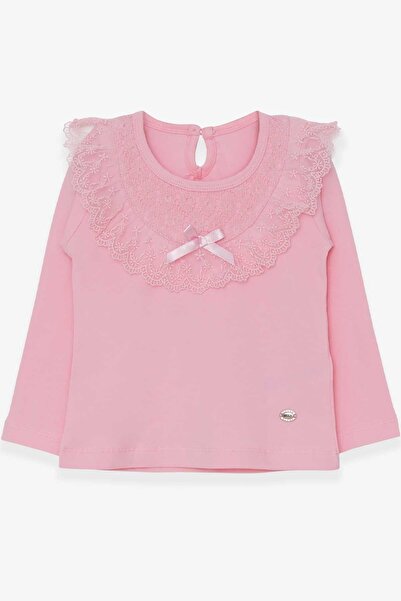 Breeze Детска блуза с дълъг ръкав, панделка и дантелена украса, 1,5-5 години,...