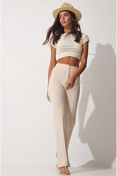 FİTULAND BOUTİQUE Γυναικείο ισπανικό παντελόνι Palazzo με ψηλόμεσο