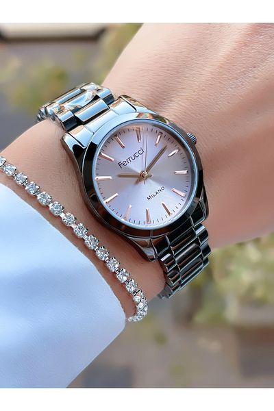 Ferrucci Milan Steel Cord 3 Atm Waterproof Women's Wristwatch + Bracelet with Gift