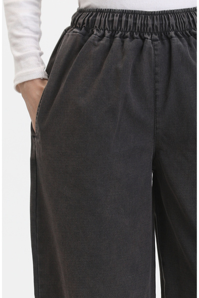 sefamerve Smoke Colored Elastic Waist Jeans - 1793V-01