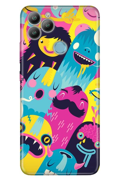General Mobile Gm 22 / Gm 22S Case 0.4mm Laser Cut Silicone Cover Finger Monster