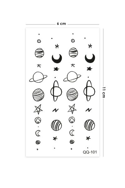 GLANZEND Gerçek Dövme Görünümlü Gezegenler Modelli 3 Boyutlu Tattoo