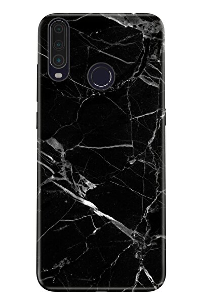 General Mobile Gm 20 Pro Case 0.4mm Laser Cut Silicone Cover Marble Black