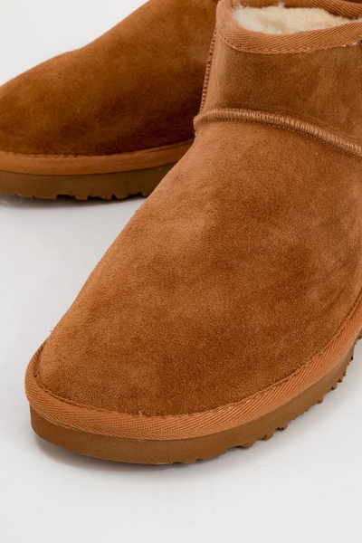 LuviShoes Dámské kotníkové boty z pravé kůže Tan Suede