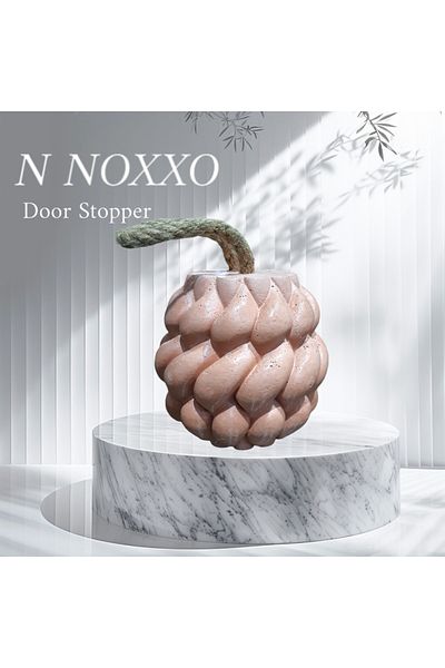 N NOXXO Opritor din beton maro - Auger decorativ, Opritor de usa, Suport pentru usa