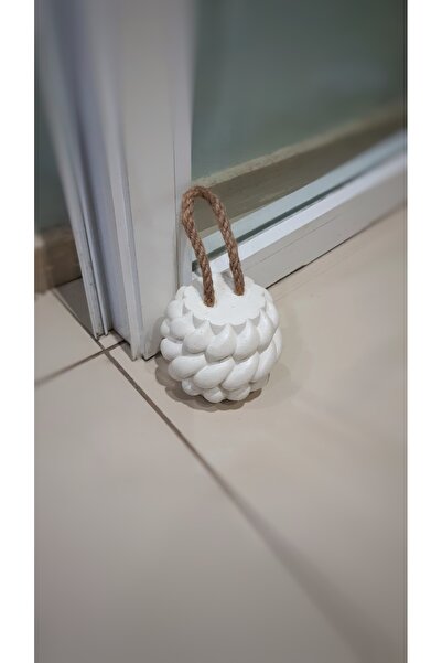 N NOXXO Beton Stoper Dekoratif Burgu Beton Kapı Stoperi Kapı Durdurucu Kapı Tutucu Beyaz