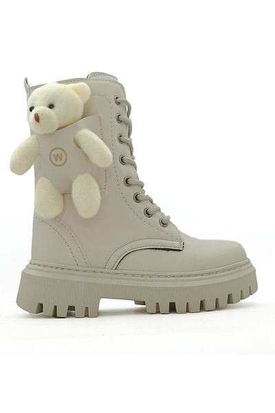 LETAO Girl's Beige Teddy Bear Winter Thermal Lining Boots