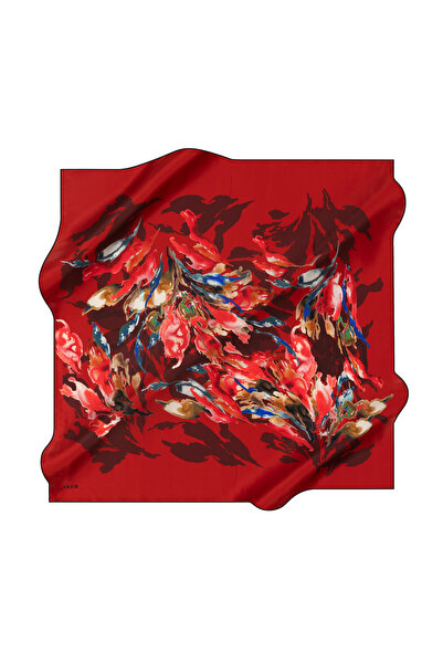 Aker Eșarfă din satin creponat de mătase 90*90 8900701