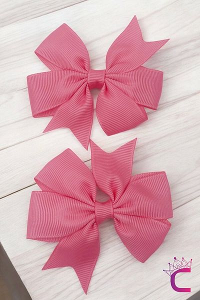 Cinderella 2-Piece Girl's Grosgrain Satin Bow Hairpin Set Watermelon Red - Bow Ribbon Collet Hair Clip