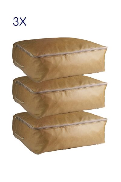 Vedsey Σετ 3 53x44x20 cm - Organizer σπιτιού: Καναπές-κρεβάτι και Organizer κάτω από το κρεβάτι - Hurç Beige