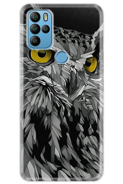 General Mobile Gm 21 Pro Case 0.4mm Laser Cut Silicone Cover Owl Look