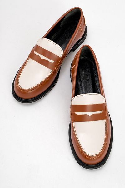 LuviShoes Choos Tan Cream Women's Loafer Shoes