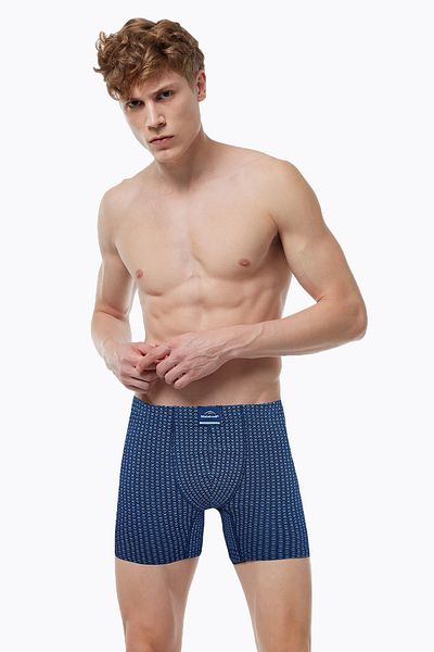 Malabadi Ανδρικό μοτίβο 6 τεμαχίων Cotton Elastane Long Boxer 073