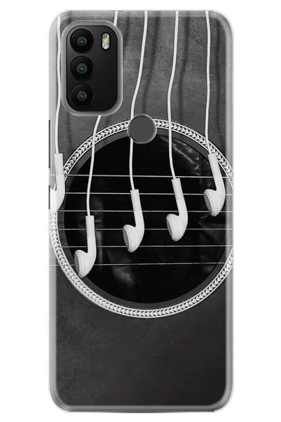 General Mobile Gm 21 Plus Compatible Case 0.4mm Laser Cut Silicone Cover Guitar