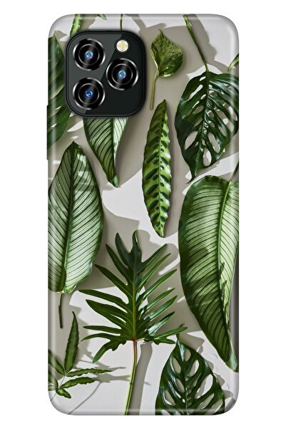 oukitel C21 Pro Kılıf Silikon Desenli Resimli Uv Kapak 4d Yeşil Yapraklar