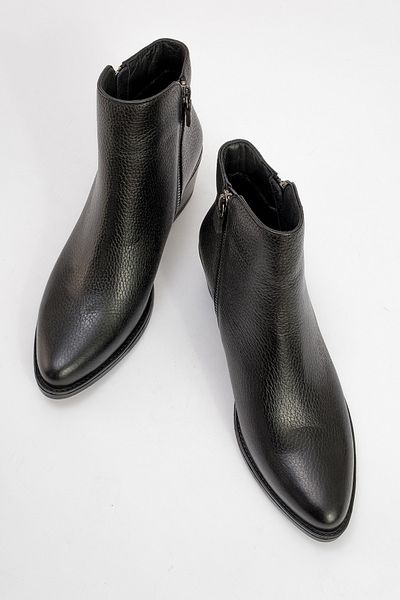 LuviShoes Γυναικείες μπότες με τακούνι JAYER Black Floater από γνήσιο δέρμα