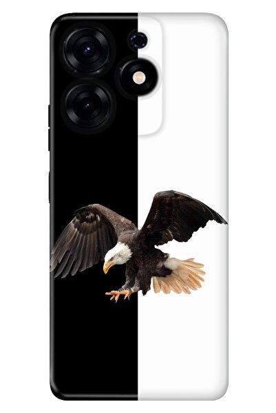 TECNO Spark 10 Pro Uyumlu Kılıf Kamera Korumalı Silikon Desenli Resimli UV Kapak Siyah Beyaz Parçalı