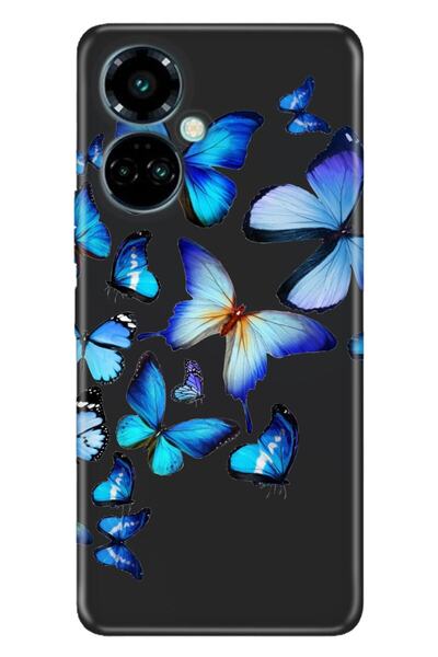 TECNO Camon 19 Pro Kılıf Modern Tasarım Silikon Desenli 2d Kelebekler