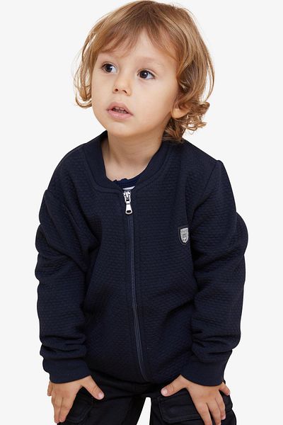 Breeze Boy's Cardigan Basic with Pockets and Emblem, Age 2-6, Navy Blue