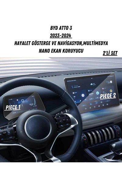 UniqAnatolia Byd Atto 3 2023 2024 Ghost Indicator and Multimedia Compatible Nano Screen Protector