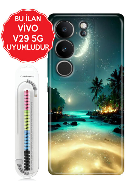 vivo Y15S V21 V21E V29 V30 Lite 5G Kılıf Temalı Telefon Kılıfı Rüya Ada