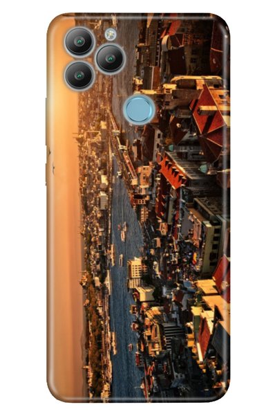 General Mobile Gm 22 / Gm 22S Case 0.4mm Laser Cut Silicone Cover Sunset Ista...