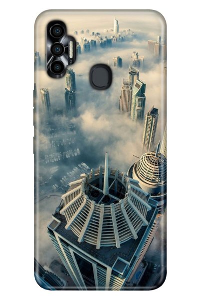 TECNO Spark 7 Pro Compatible Case Tioserisi Illustrated Silicone Dubai Landscape
