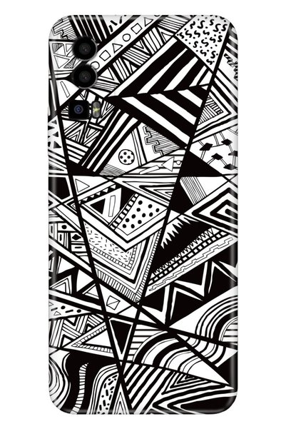 General Mobile Gm 23 - Gm 23 Se Case Silicone Patterned Illustrated Black/White
