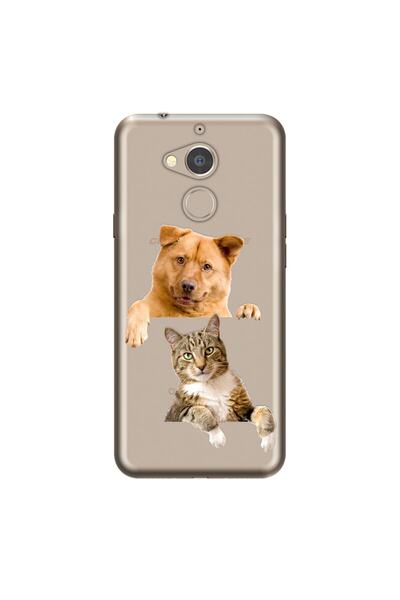 General Mobile جراب Gm 8 بغطاء سيليكون مقطوع بالليزر 0.4 ملم للكلاب والقطط