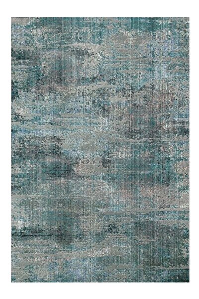 Halımax Drom Kaymaz Tabanlı Yıkanabilir Mavi Modern Salon Halısı