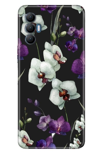 TECNO Spark 8 Pro Case Silicone Tioserisi Patterned Illustrated - Orchid Flower