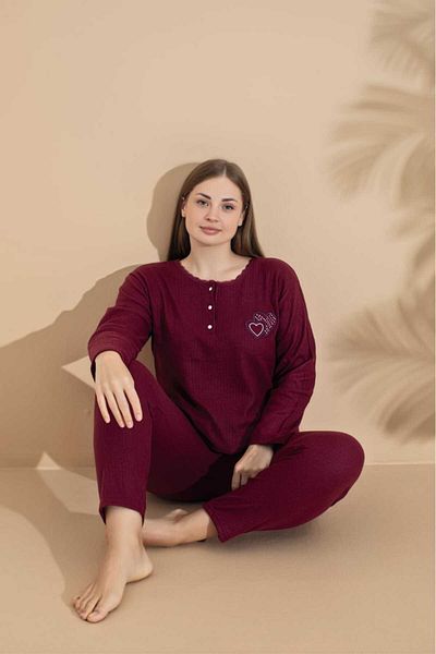 LİLA İÇ GİYİM WINTER WIDE STYLE MOTHER LONG SLEEVE PAJAMA SET