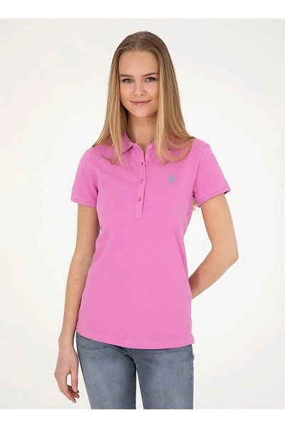 U.S. Polo Assn. Γυναικείο T-Shirt Violet Polo Neck - GTP-IY24 DMLS