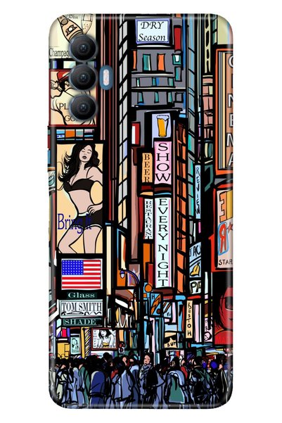 TECNO Spark 8 Pro Case Silicone Tioserisi Patterned Illustrated - Newyork Like