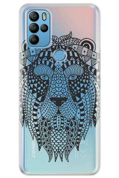 General Mobile Gm 21 Pro Case 0.4mm Laser Cut Silicone Cover Geo Lion