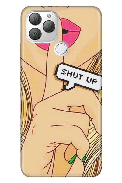 General Mobile Gm 22 Plus Compatible Case 0.4mm Laser Cut Silicone Stock:Shut up