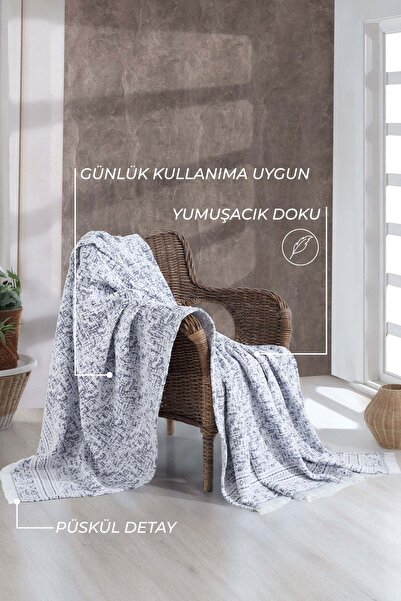 Elart Harmony Battaniye Çift Kişilik Mavi (220x240 cm)