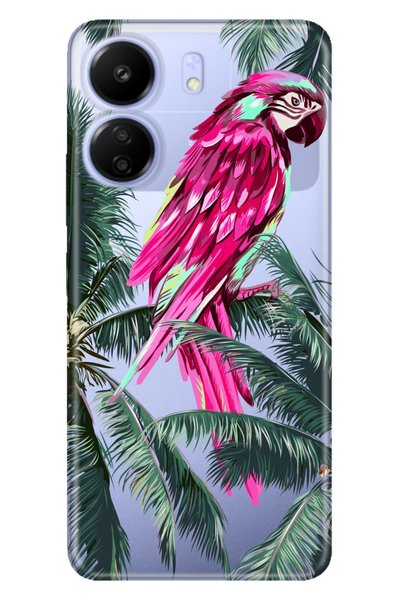 POCO Xiaomi C65 - Redmi 13C Case Illustrated Printed Silicone Parrot