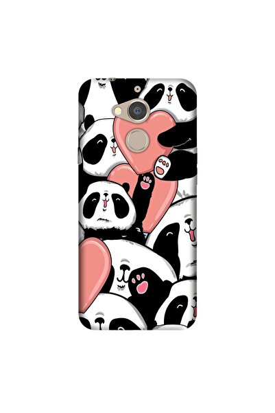 General Mobile Gm 8 Kılıf 0.4mm Lazer Kesim Silikon Kapak Sevimli Panda