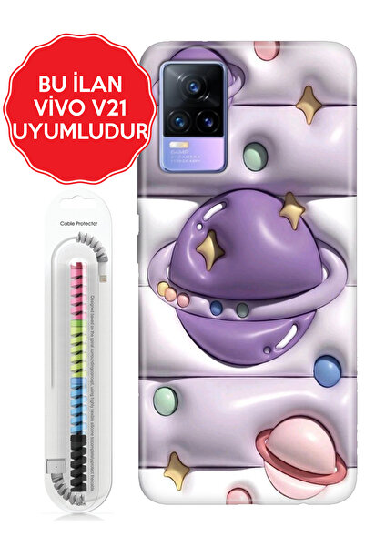 vivo Y15S V21 V21E V29 V30 Lite 5G Kılıf Silikon Kapak 3D Space