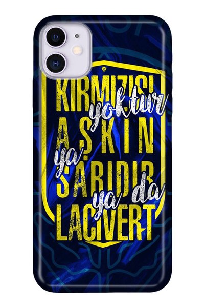 Cekuonline iPhone 11 Case Pictorial Silicone - Color of Love Yellow Navy Blue...