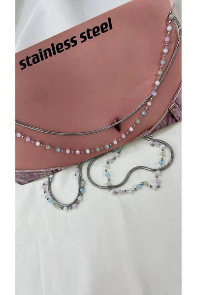 YASİN TOPÇU Steel Silver Waist Chain