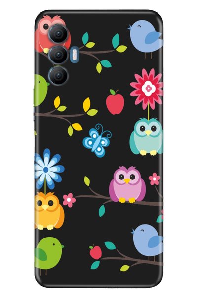TECNO Spark 8 Pro Case Silicone Tioserisi Patterned Illustrated - Colorful Wings